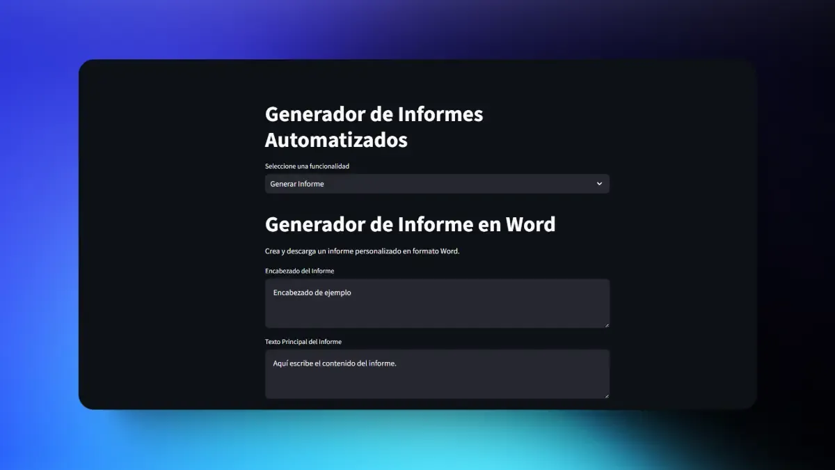 Imagen del proyecto: Generador de Informes
